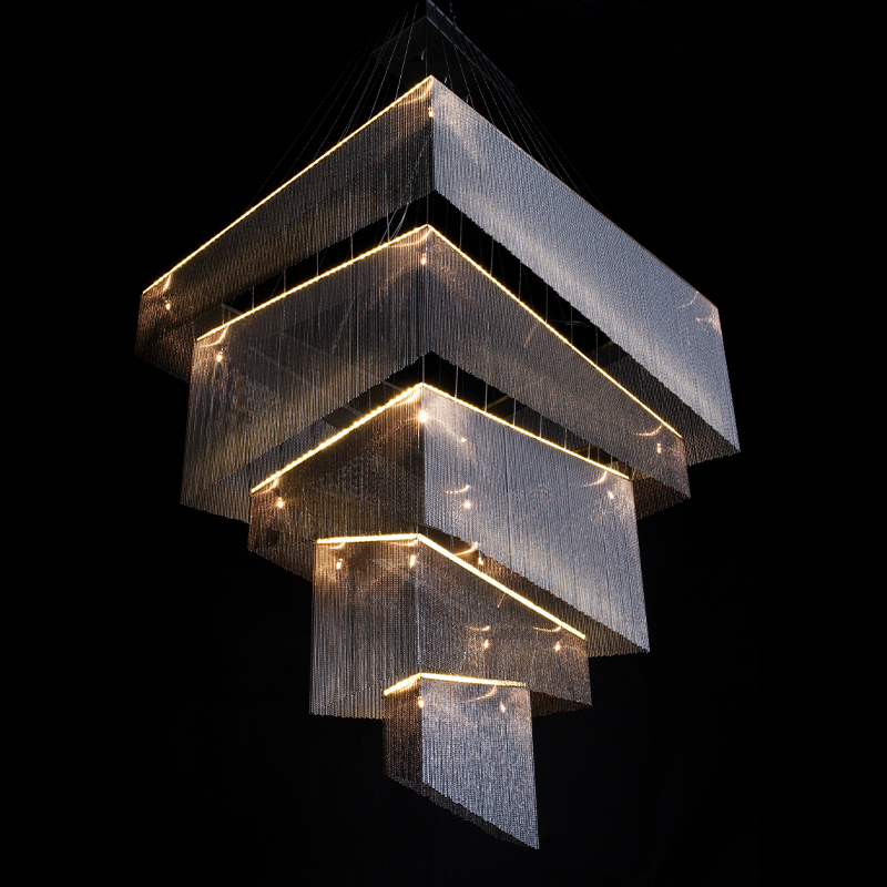 Люстра Серебряные цепочки Willowlamp Geometric Storm Silver Серебряный Люстра Серебряные цепочки Willowlamp Geometric Storm Silver Серебряный в Челябинске | Loft Concept