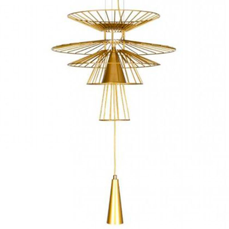 Люстра с металлическим плафоном Shade Metal Chandelier 70 см Золотой Люстра с металлическим плафоном Shade Metal Chandelier 70 см Золотой в Челябинске | Loft Concept