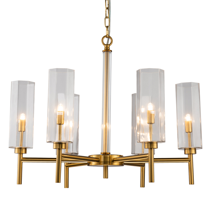 Люстра Claudine Chandelier 65 Латунь Прозрачный Люстра Claudine Chandelier 65 Латунь Прозрачный в Челябинске | Loft Concept