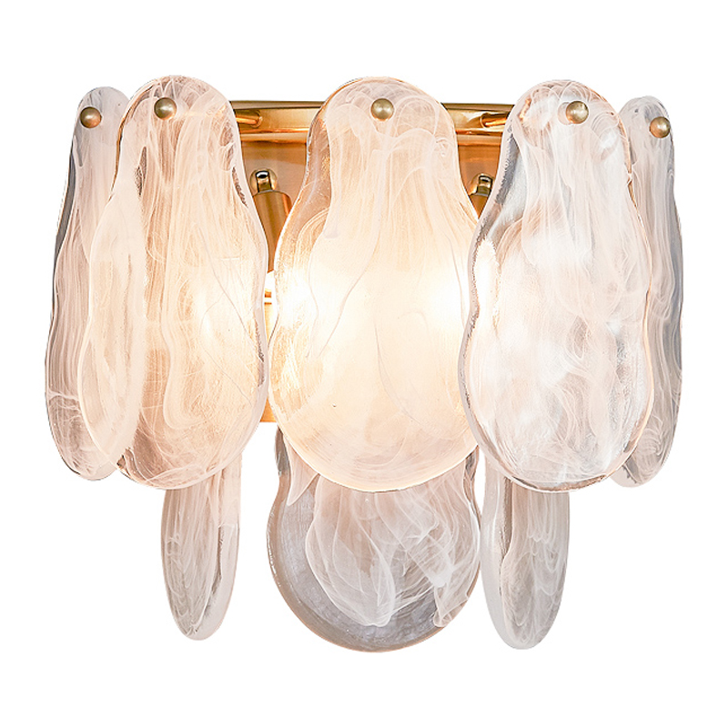 Бра Maat Textured Glass Sconce Белое матовое стекло Глянцевое золото Бра Maat Textured Glass Sconce Белое матовое стекло Глянцевое золото в Челябинске | Loft Concept