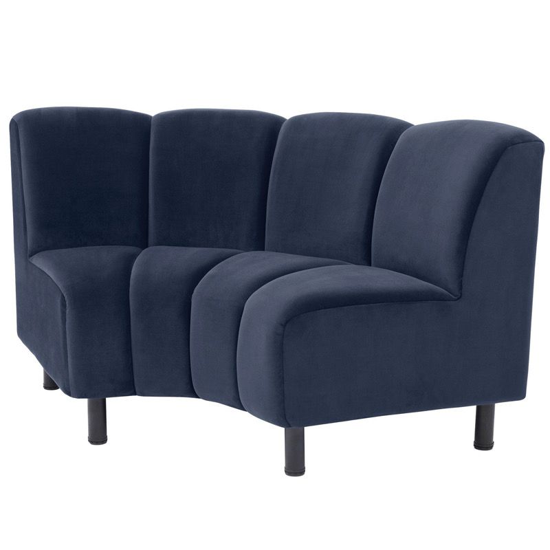 Диван Eichholtz Sofa Hillman II Сапфирово-синий Черный Диван Eichholtz Sofa Hillman II Сапфирово-синий Черный в Челябинске | Loft Concept