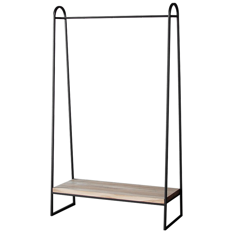 Рейл Amba Industrial Metal Rust Clothes Rail Черный Светлый дуб Рейл Amba Industrial Metal Rust Clothes Rail Черный Светлый дуб в Челябинске | Loft Concept