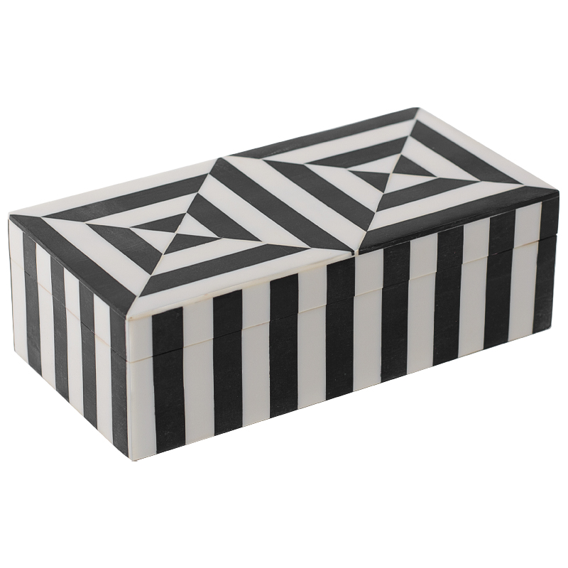 Шкатулка Squares Bone Inlay Box Черно-белый Шкатулка Squares Bone Inlay Box Черно-белый в Челябинске | Loft Concept