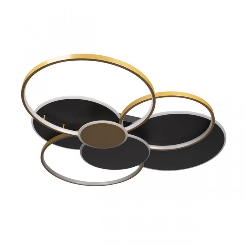 Потолочный светильник Black three rings Gold 100 см Золотой Черный в Челябинске | Loft Concept 