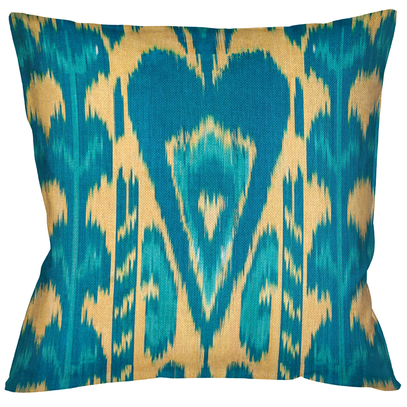 Декоративная подушка Ikat Pattern Голубая Мульти Декоративная подушка Ikat Pattern Голубая Мульти в Челябинске | Loft Concept