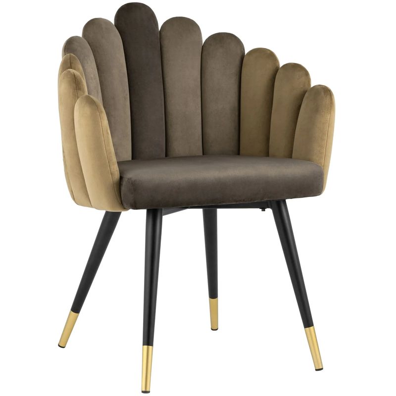 Стул Camellia Chair Коричневый Велюр Коричневый Черный Стул Camellia Chair Коричневый Велюр Коричневый Черный в Челябинске | Loft Concept