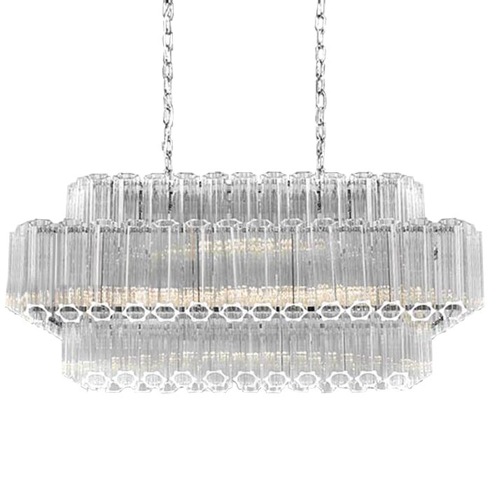 Люстра Chandelier Hexagon Rectangle Прозрачное Стекло Хром Люстра Chandelier Hexagon Rectangle Прозрачное Стекло Хром в Челябинске | Loft Concept