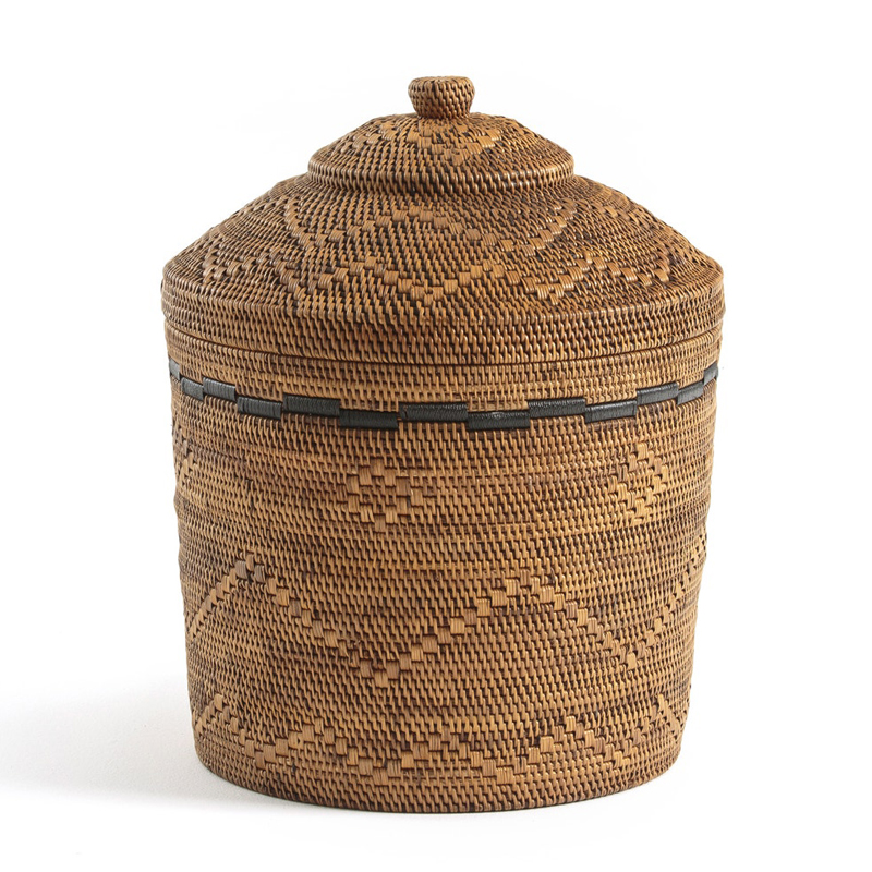 Корзина Wicker bamboo and rattan Коричневый Черный Корзина Wicker bamboo and rattan Коричневый Черный в Челябинске | Loft Concept