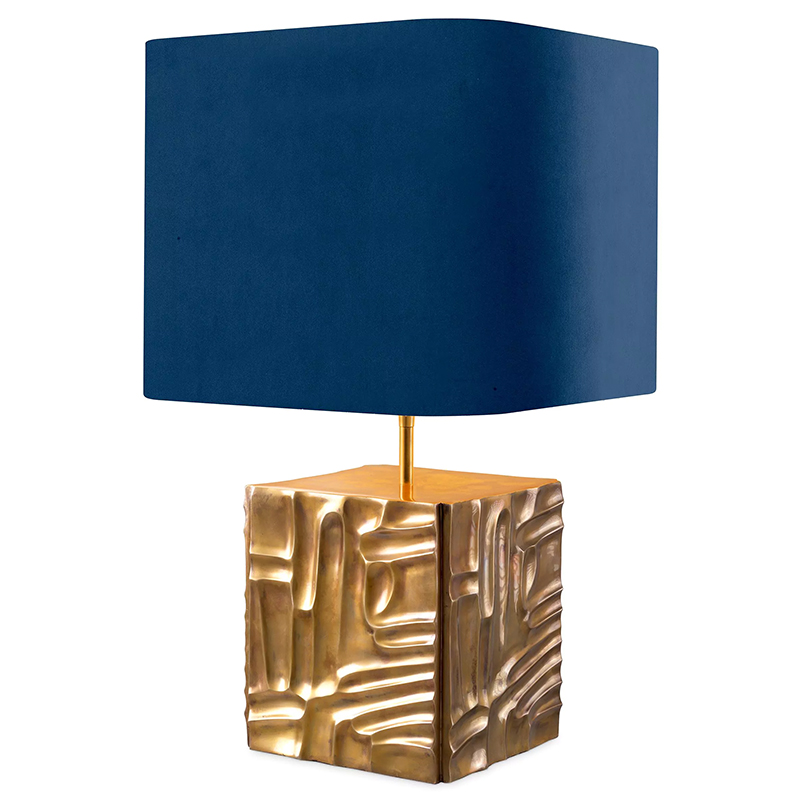 Настольная лампа Eichholtz Table Lamp Oregon Blue Velvet Синий Латунь Настольная лампа Eichholtz Table Lamp Oregon Blue Velvet Синий Латунь в Челябинске | Loft Concept