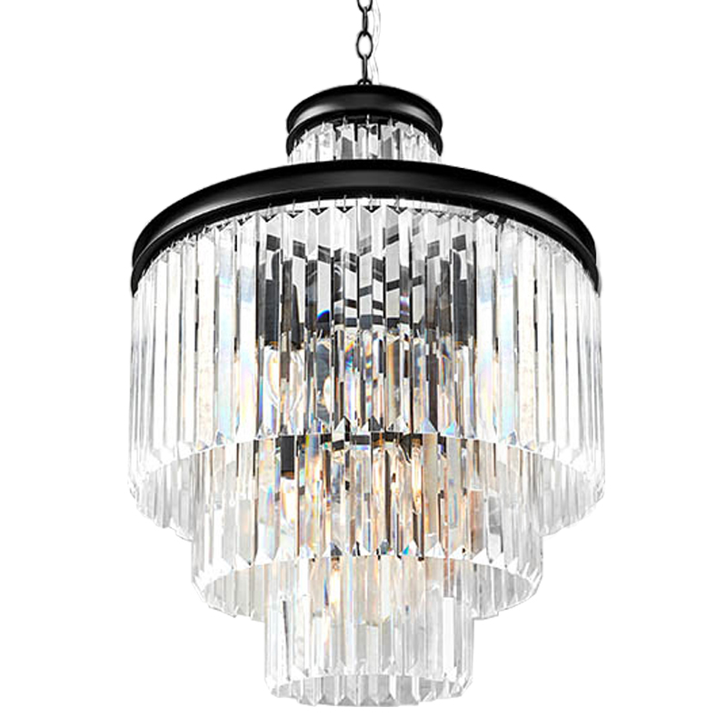 Люстра RH Odeon Chandelier Four Black 50 Прозрачное Стекло Черный Люстра RH Odeon Chandelier Four Black 50 Прозрачное Стекло Черный в Челябинске | Loft Concept