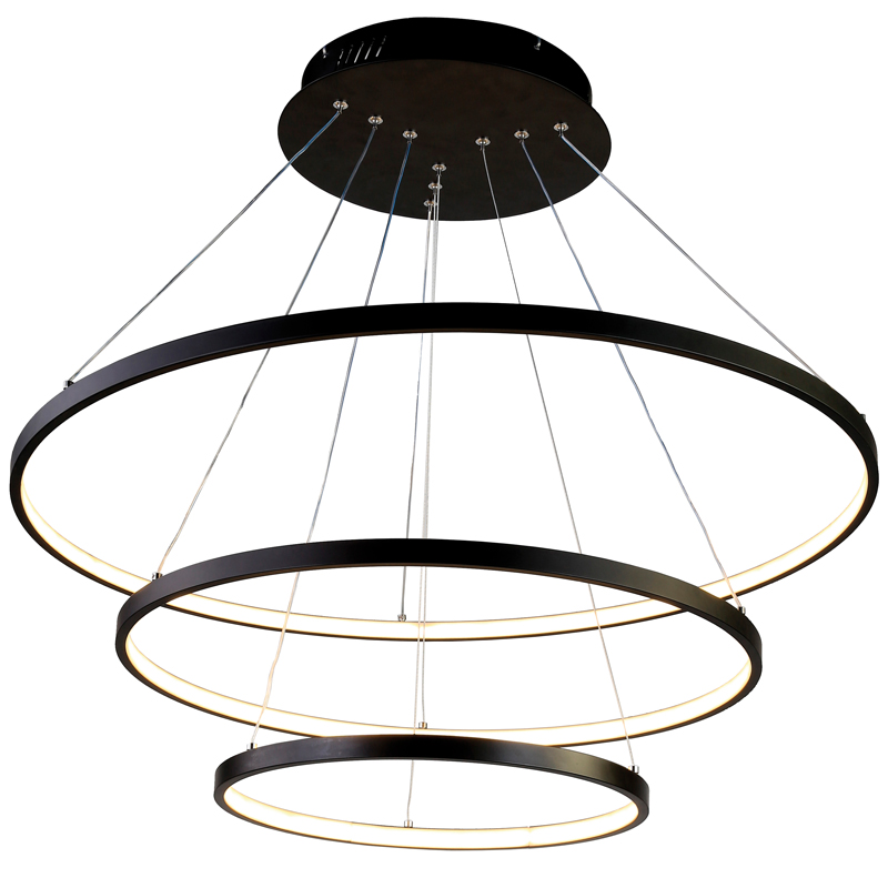 Люстра Ring Horizontal Trio black 80+60+40 Черный Люстра Ring Horizontal Trio black 80+60+40 Черный в Челябинске | Loft Concept