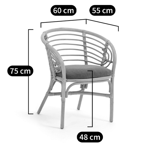 Кресло из ротанга с сиденьем из велюра Vini Rattan Armchair Кресло из ротанга с сиденьем из велюра Vini Rattan Armchair в Челябинске