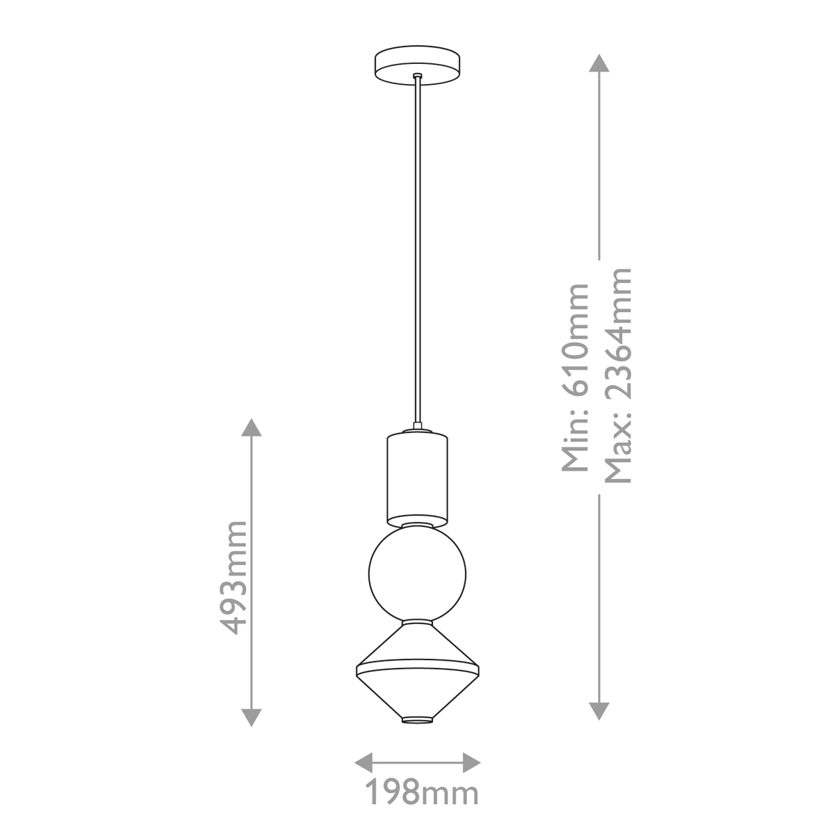 Подвесной светильник белого цвета с тремя геометрическими плафонами Alora Mood в Челябинске