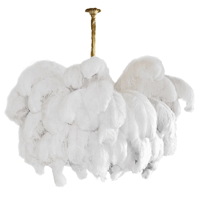 Люстра из страусиных перьев Extra Large Feather Chandelier GRAND TOUR Розовый пастельный Белый Серый Бежевый Латунь Люстра из страусиных перьев Extra Large Feather Chandelier GRAND TOUR Розовый пастельный Белый Серый Бежевый Латунь в Челябинске | Loft Concept