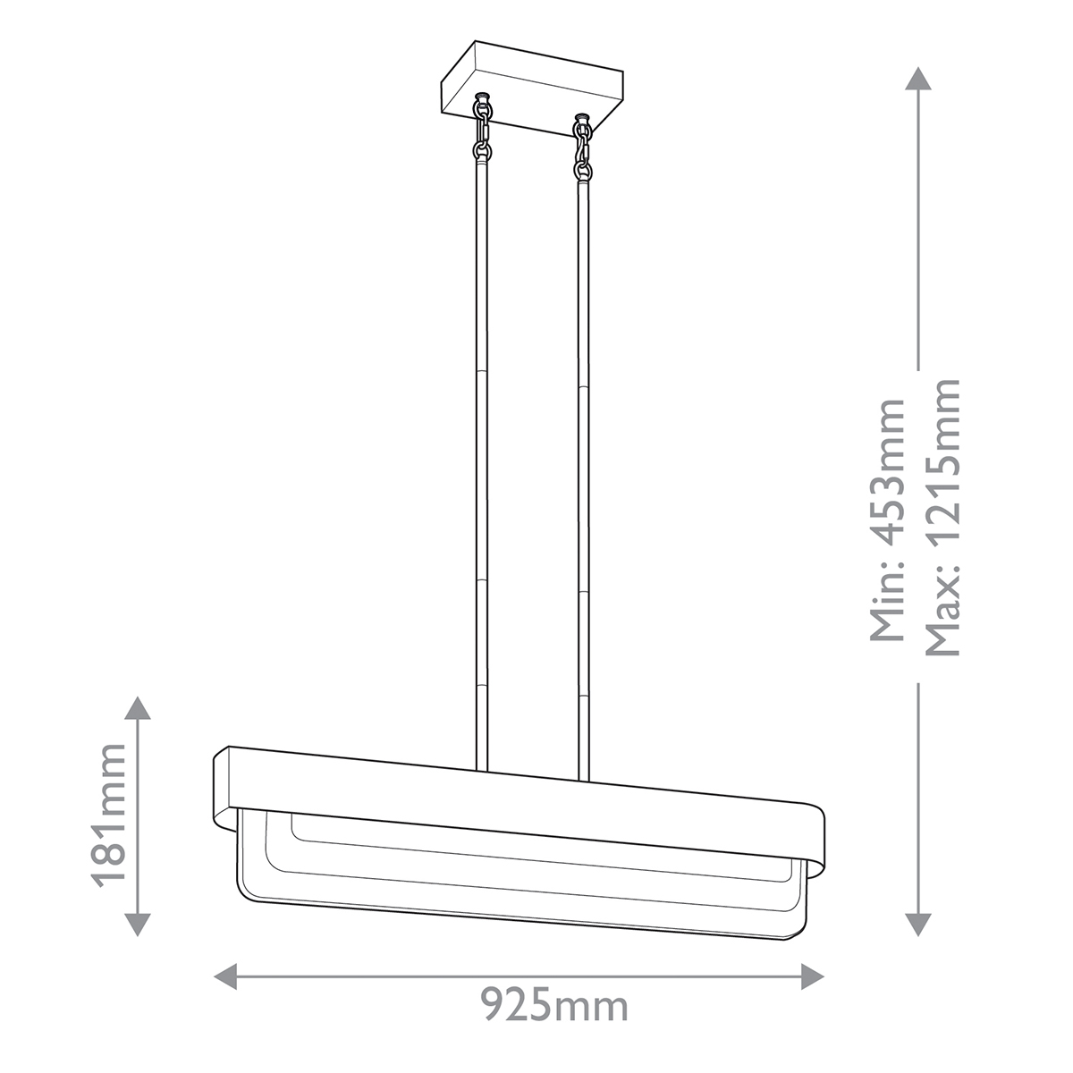 Люстра подвесная прямоугольная цвета латунь Kichler в Челябинске
