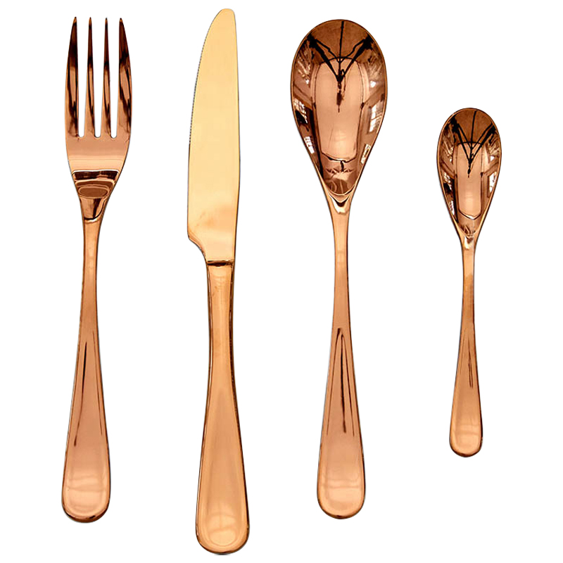 Столовые приборы на 1 персону цвет медь Contemporary Cutlery Set Copper Медь Столовые приборы на 1 персону цвет медь Contemporary Cutlery Set Copper Медь в Челябинске | Loft Concept
