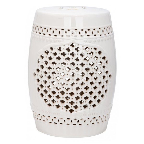Керамический табурет Quatrefoil Garden Stool - White Белый Керамический табурет Quatrefoil Garden Stool - White Белый в Челябинске | Loft Concept