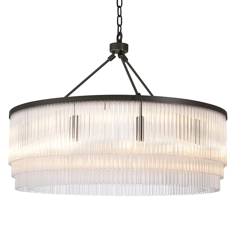 Люстра Eichholtz Chandelier Hector L Bronze Прозрачное Стекло Черный Темная бронза в Челябинске | Loft Concept 
