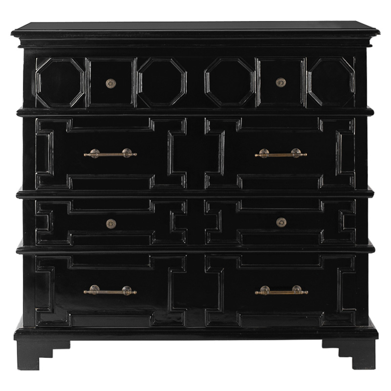 Комод с 4-мя ящиками Chest Beaux Art Черный Черный Комод с 4-мя ящиками Chest Beaux Art Черный Черный в Челябинске | Loft Concept