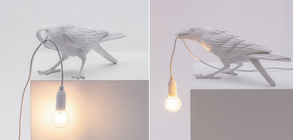 Настольная лампа Seletti Bird Lamp White Playing Настольная лампа Seletti Bird Lamp White Playing - Loft-Concept в Челябинске