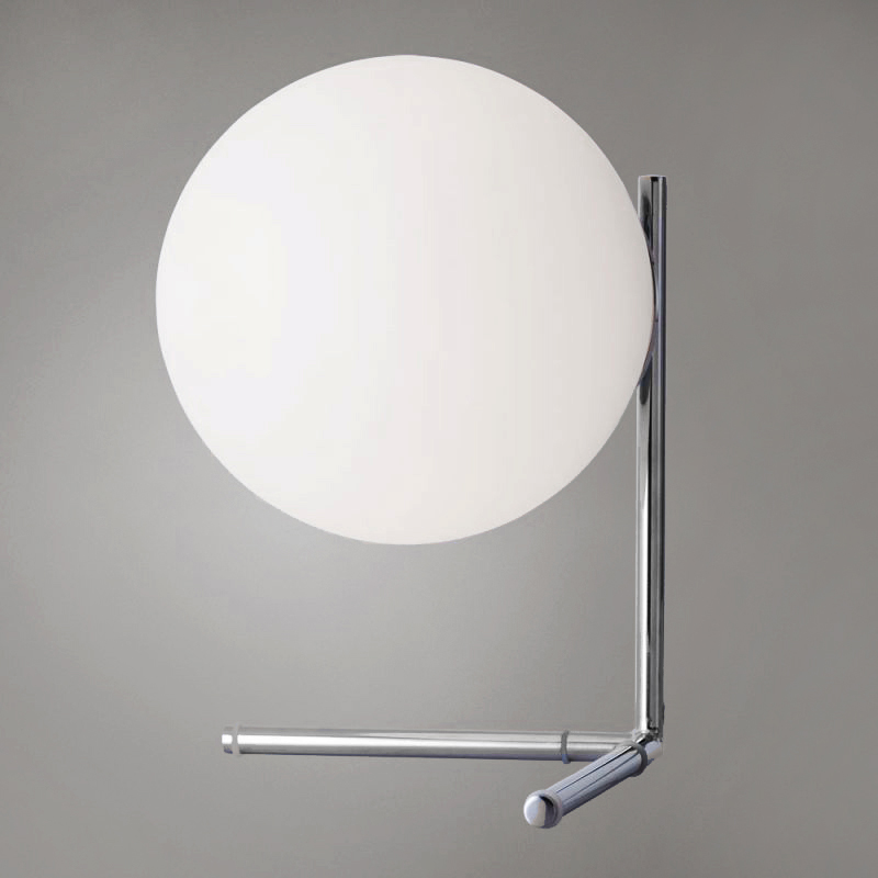 Настольная лампа IC Lighting Flos Table Chrome Хром Прозрачный белый Настольная лампа IC Lighting Flos Table Chrome Хром Прозрачный белый в Челябинске | Loft Concept