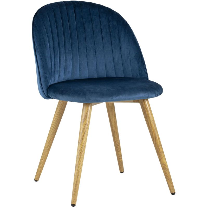 Стул Miruna Chair Синий Велюр Синий Древесина в Челябинске | Loft Concept 