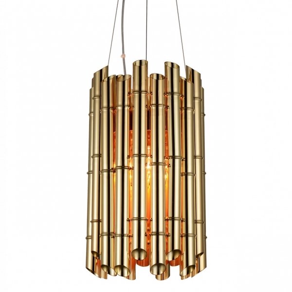 Люстра Golden Bamboo Pendant 6 Глянцевое золото Люстра Golden Bamboo Pendant 6 Глянцевое золото в Челябинске | Loft Concept