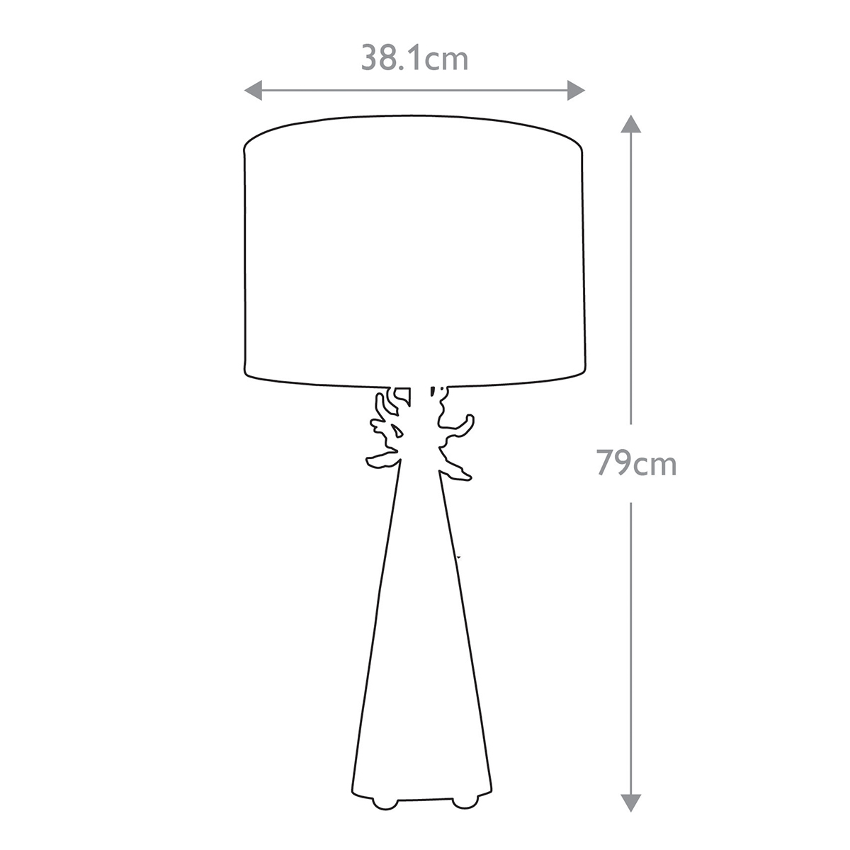 Настольная лампа с декоративным элементом золотого цвета и цилиндрическим абажуром из папье-маше светлого оттенка Flambeau в Челябинске
