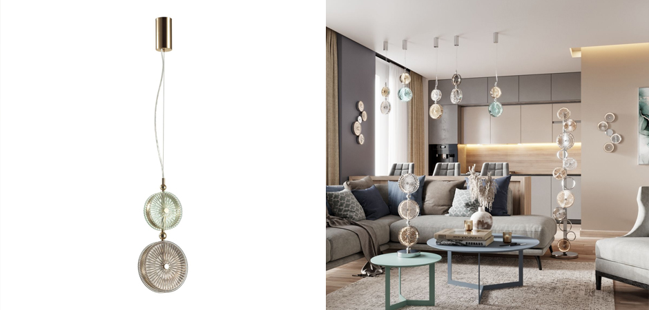 Подвесной светодиодный светильник Peony Green&Brown Подвесной светодиодный светильник Peony Green&Brown - Loft-Concept в Челябинске