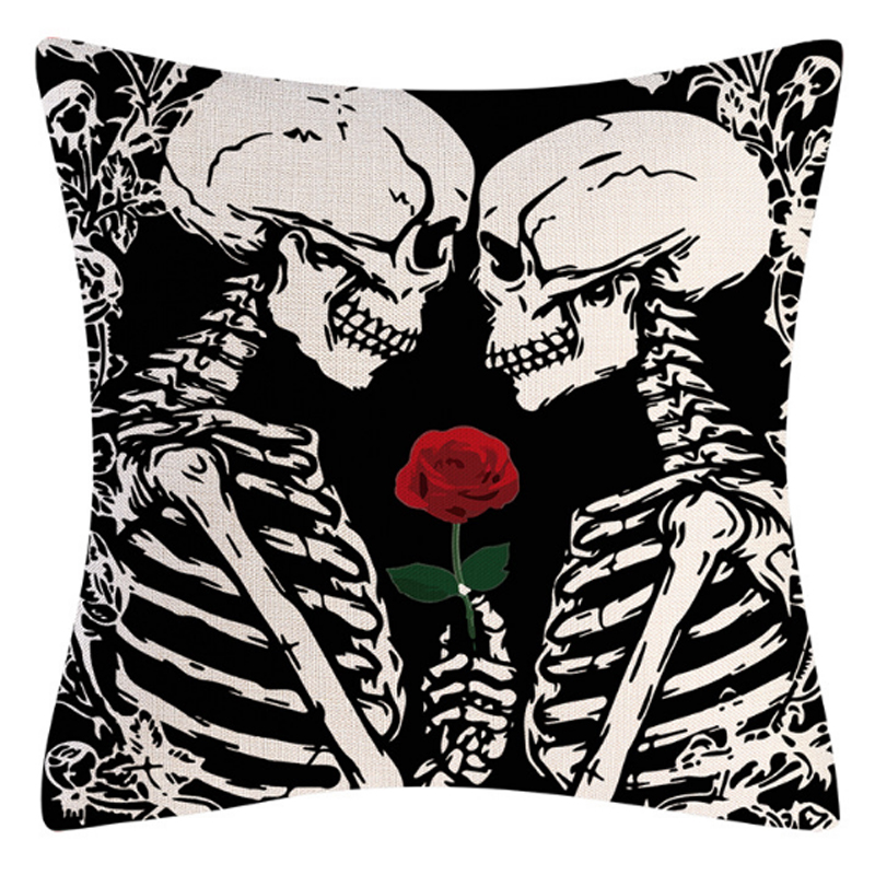 Подушка на Хэллоуин Lovers and Rose Черно-белый Подушка на Хэллоуин Lovers and Rose Черно-белый в Челябинске | Loft Concept