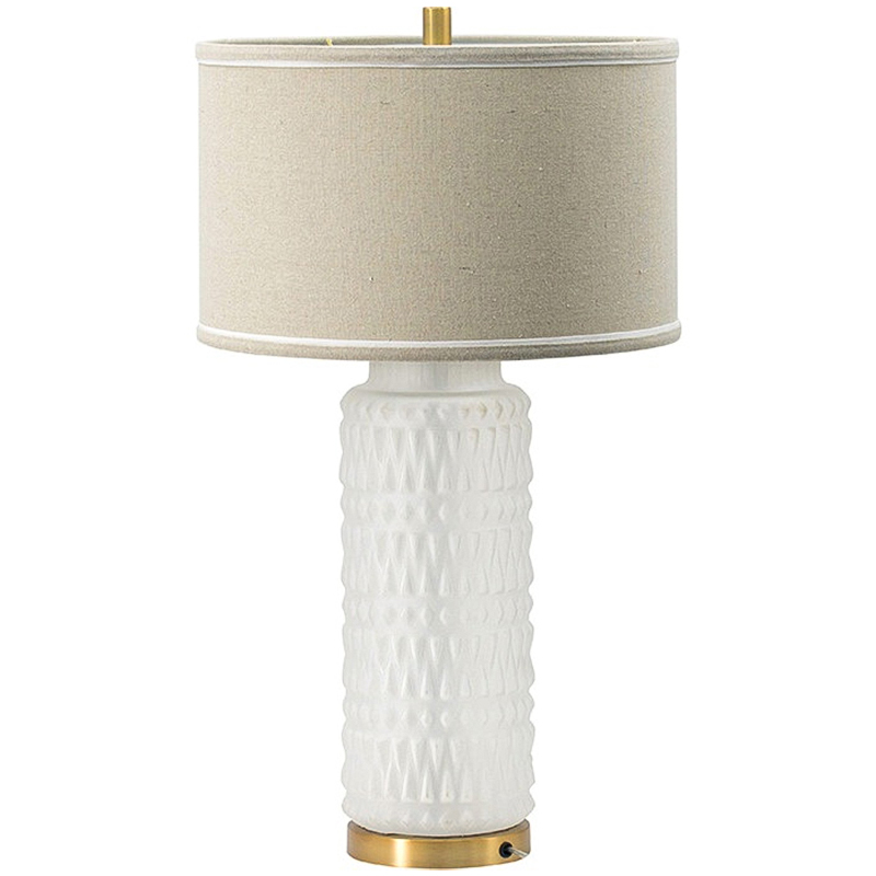 Настольная лампа с абажуром Muriel Table Lamp Белый Латунь Бежевый Настольная лампа с абажуром Muriel Table Lamp Белый Латунь Бежевый в Челябинске | Loft Concept