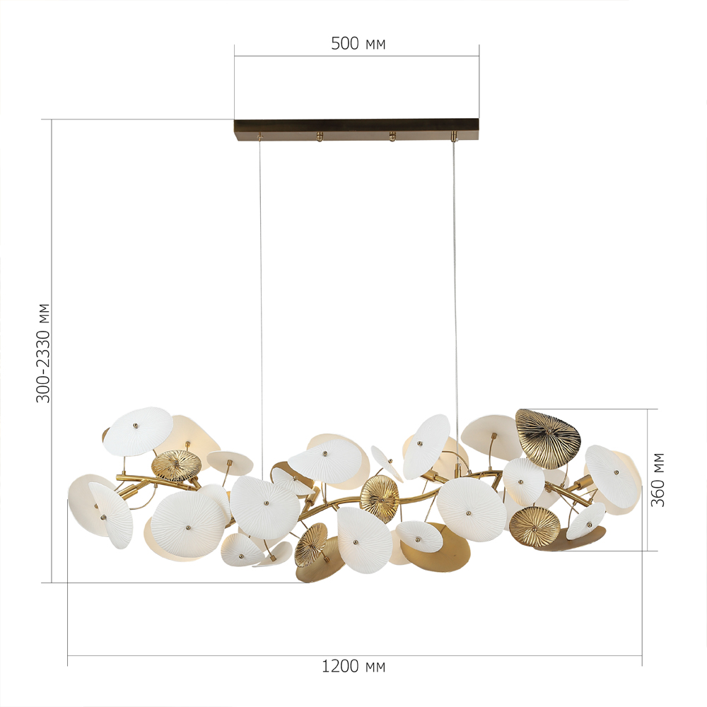 Люстра с белыми и золотистыми цветами G9 Dahlia Flowers Lamp в Челябинске