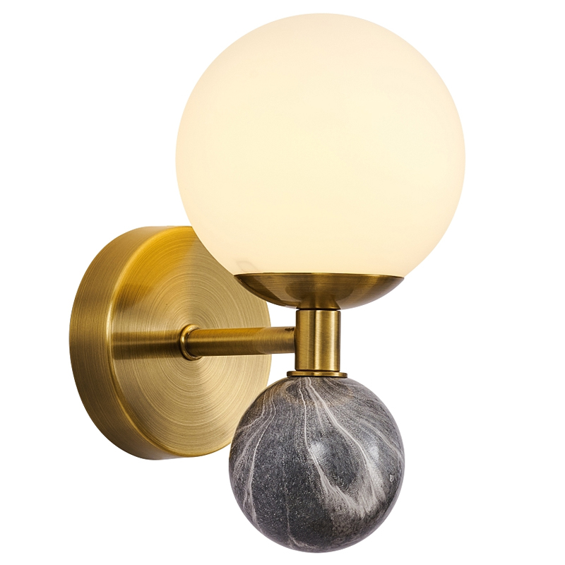 Бра Black Marble Decor Белый Черный Мрамор Nero Латунь Бра Black Marble Decor Белый Черный Мрамор Nero Латунь в Челябинске | Loft Concept