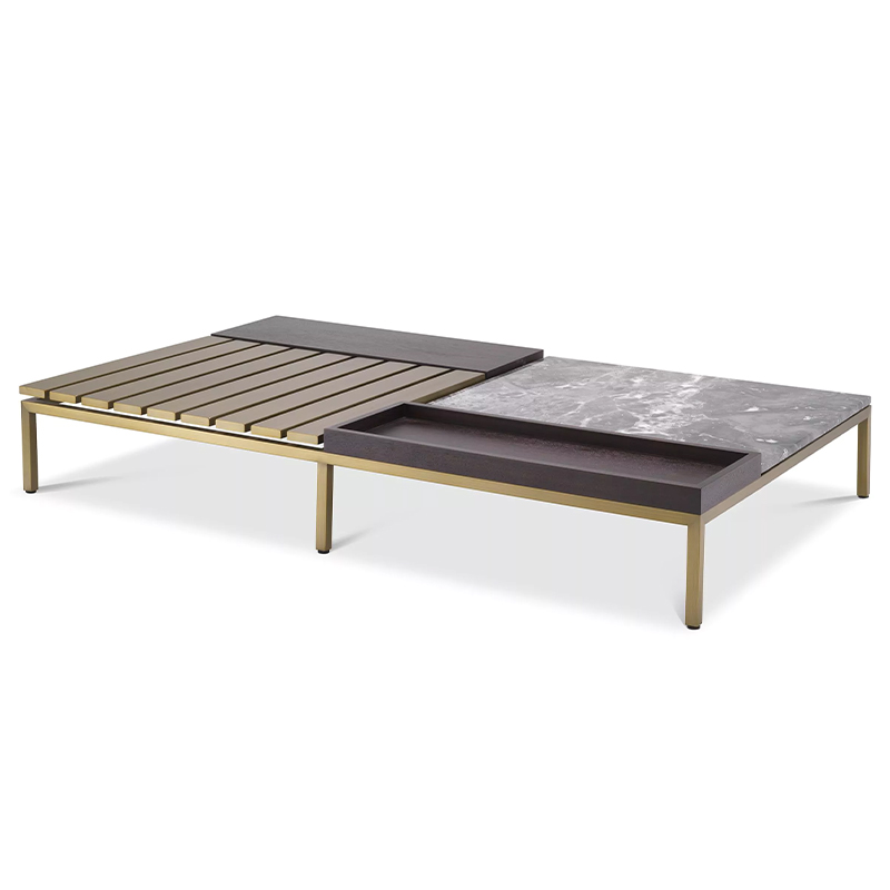 Кофейный стол Eichholtz Coffee Table Forma Латунь Серый Коричневый Кофейный стол Eichholtz Coffee Table Forma Латунь Серый Коричневый в Челябинске | Loft Concept