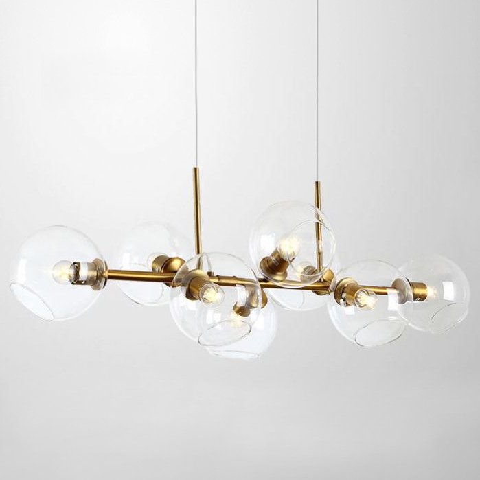 Люстра Staggered Glass Chandelier 8 Золотой Прозрачное Стекло Люстра Staggered Glass Chandelier 8 Золотой Прозрачное Стекло в Челябинске | Loft Concept