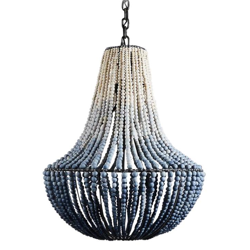 Люстра каплевидной формы украшенная круглыми бусинами Gradient Chandelier Blue White Белый Серо-голубой Синий Люстра каплевидной формы украшенная круглыми бусинами Gradient Chandelier Blue White Белый Серо-голубой Синий в Челябинске | Loft Concept