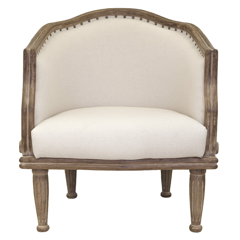 Кресло низкое с мягкой обивкой из льна на 4-х деревянных ножках Emile Armchair beige Бежевый Коричневый Кресло низкое с мягкой обивкой из льна на 4-х деревянных ножках Emile Armchair beige Бежевый Коричневый в Челябинске | Loft Concept