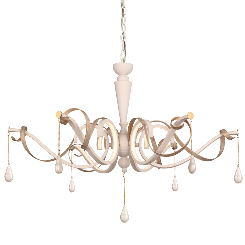 Люстра Morris Chandelier white Белый Перламутровый Белое золото винтаж Люстра Morris Chandelier white Белый Перламутровый Белое золото винтаж в Челябинске | Loft Concept