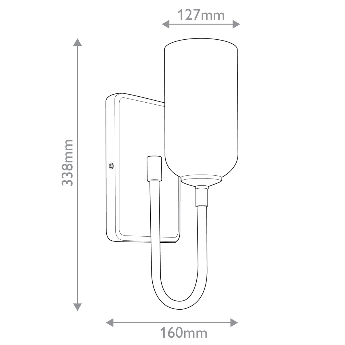  Бра с прямоугольным черным основанием и белым матовым цилиндрическим плафоном Kichler в Челябинске