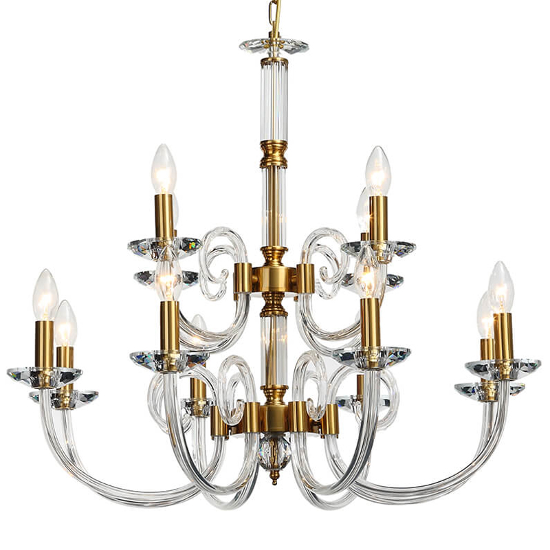 Люстра Twisted Glass Candles Chandelier 12 Золотой Прозрачное Стекло Люстра Twisted Glass Candles Chandelier 12 Золотой Прозрачное Стекло в Челябинске | Loft Concept