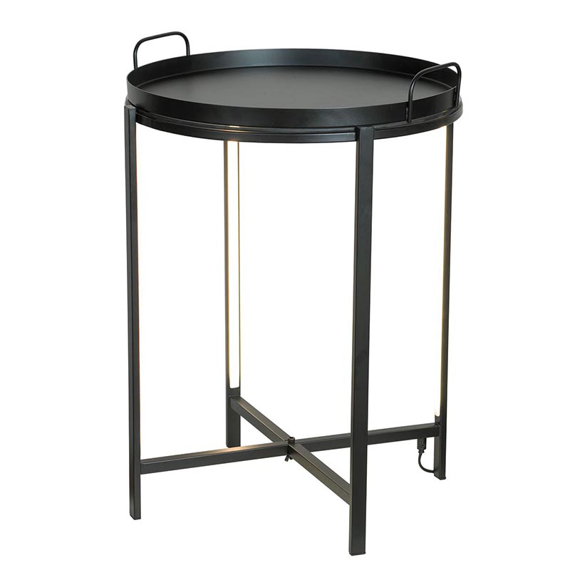 Приставной стол Nagib Side Table Black LED Черный Приставной стол Nagib Side Table Black LED Черный в Челябинске | Loft Concept