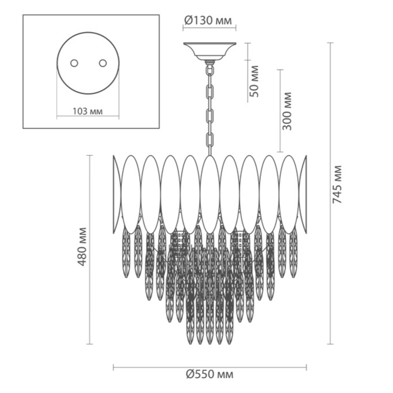 Люстра KEBO KING CHANDELIER four cascades D 55 Люстра KEBO KING CHANDELIER four cascades D 55 в Челябинске
