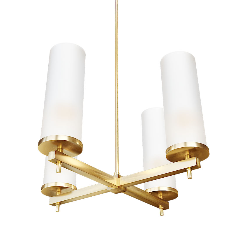 Люстра Дизайнерская Candle Holder 4 лампы Латунь Белый Люстра Дизайнерская Candle Holder 4 лампы Латунь Белый в Челябинске | Loft Concept