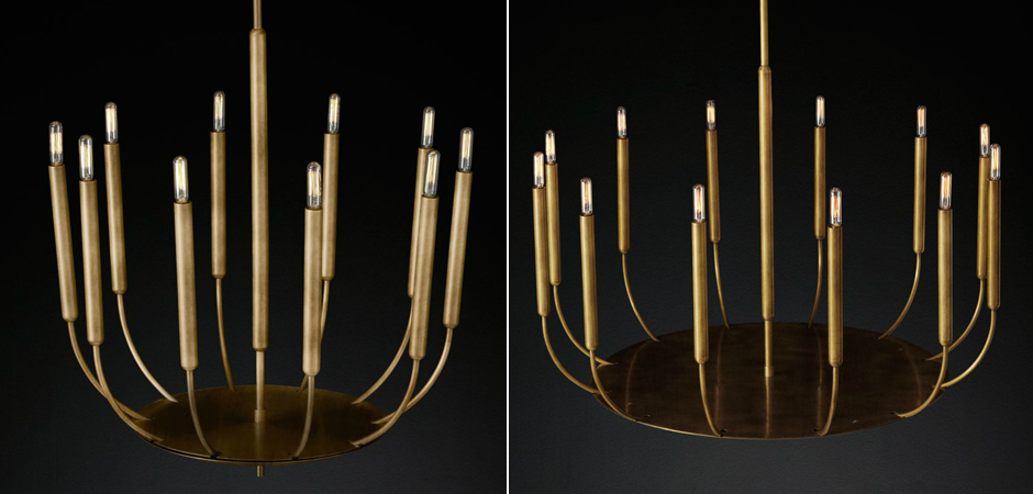 Люстра RH Quenouilles Round Chandelier brass Люстра RH Quenouilles Round Chandelier brass - Loft-Concept в Челябинске