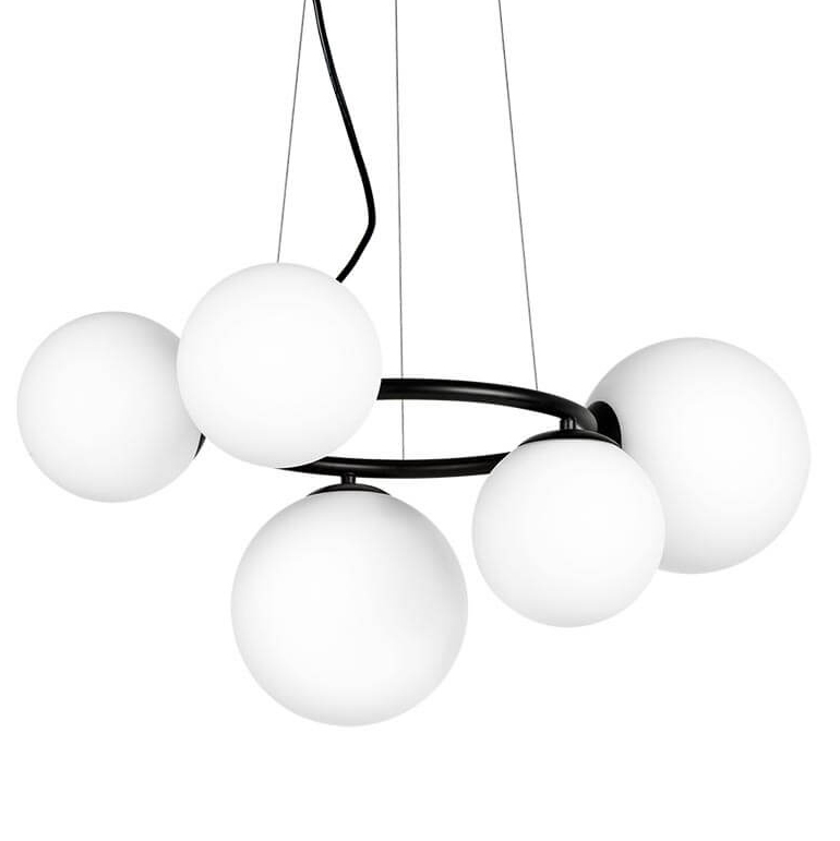 Люстра Bubbles on Ring Chandelier Black Белый Черный в Челябинске | Loft Concept 
