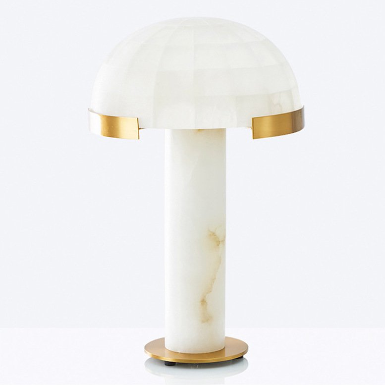 Настольная лампа Melange Lamp marble cubes Латунь Белый в Челябинске | Loft Concept 