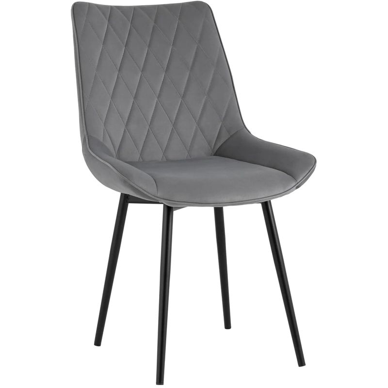 Стул Seoul S Chair Серый Велюр Серый Черный Стул Seoul S Chair Серый Велюр Серый Черный в Челябинске | Loft Concept