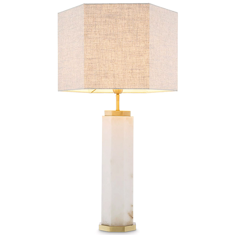 Настольная лампа Eichholtz Table Lamp Newman Alabaster Латунь Серый Белый Настольная лампа Eichholtz Table Lamp Newman Alabaster Латунь Серый Белый в Челябинске | Loft Concept
