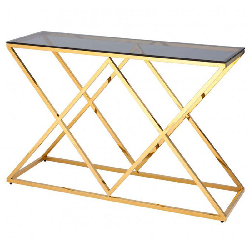 Консоль Milan Console Прозрачное Стекло Золотой в Челябинске | Loft Concept 