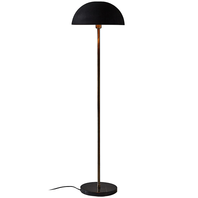 Торшер Riverside Floor Lamp Black Черный Черный Мрамор Nero Латунь в Челябинске | Loft Concept 